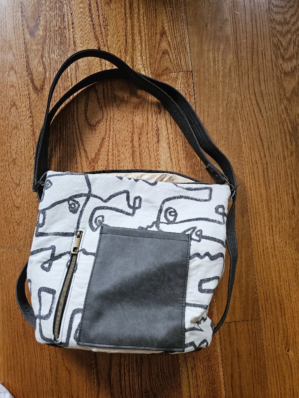 Art deco canvas convertible purse